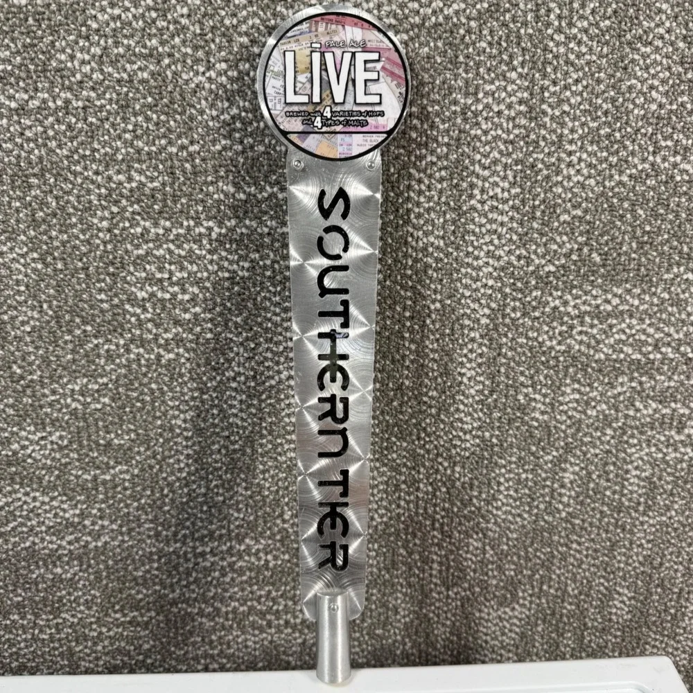 Southern Tier Live Pale Ale Beer Tap Handle Silver Metal Brushed Bar Decor